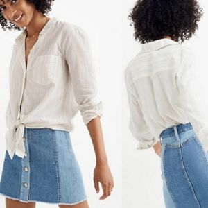 Madewell Tie Front Striped Shirt